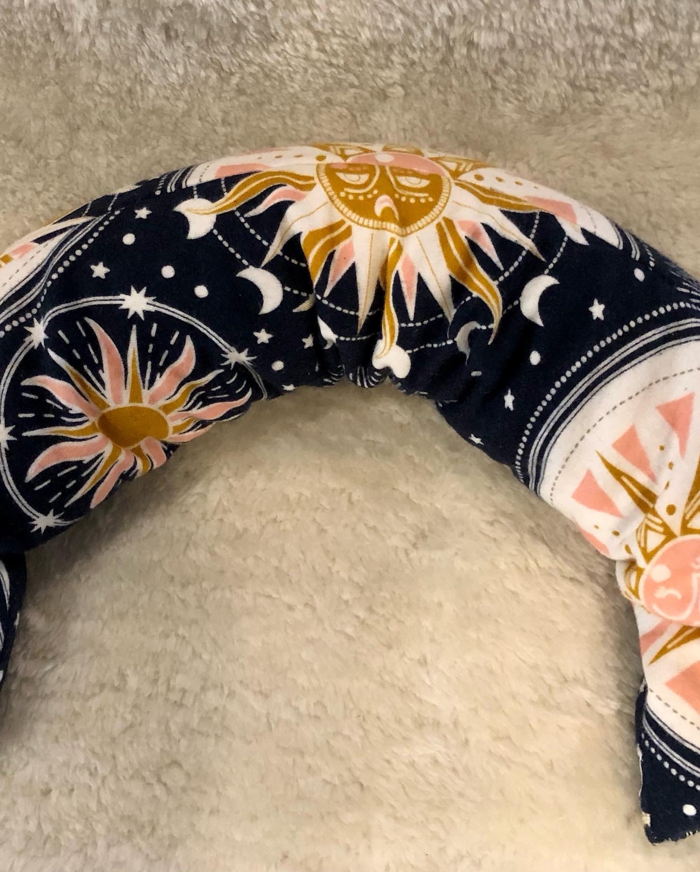 Rice pillow for neck outlet
